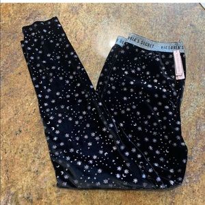 Victoria Secret Black Velvet Leggings